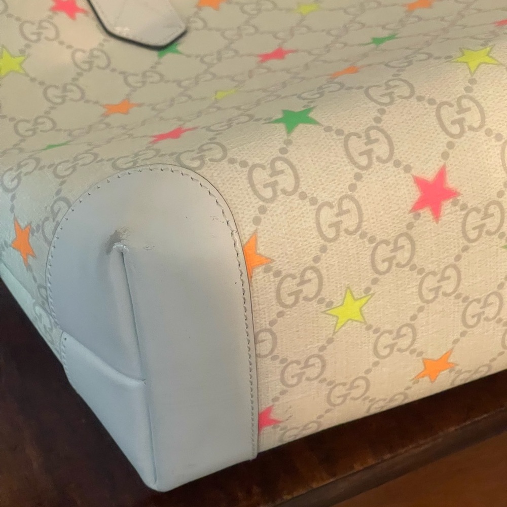 Gucci White Tote with Multicolor Stars - Picture 12 of 12
